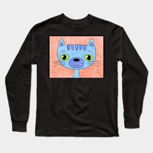 cat pencil color Long Sleeve T-Shirt